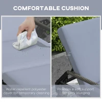 Outsunny Outdoor PE Rattan Sun Lounger, 5-Level Adjustable Backrest Wicker Outdoor Chaise Recliner, Garden Chair with 2 Wheels, Mixed Grey(m-6)