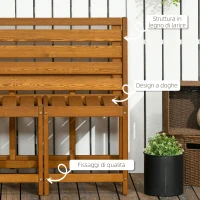 Outsunny Set da Giardino 2 in 1, Tavolo e Sedie da Giardino o Panca da Giardino per 2 Persone color Teak(m-5)