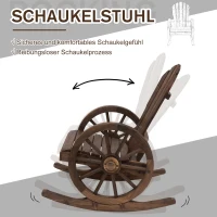 Outsunny Schaukelstuhl Rustikales Design Versiegeltes Massivholz  Wetterbeständig 68 cm x 88 cm x 92 cm(m-4)