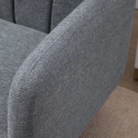 HOMCOM Schlafsofa, 2-Sitzer Stoffsofa, Sofa mit Schlaffunktion, leinenartiges Polyester, Kautschukholz, 173 x 75 x 73 cm, Grau(m-9)