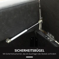 HOMCOM Sitzbank mit Stauraum, eleganter Kunstlederbezug, Soft-Close-Scharniere, dunkelgrau, 139 x 49 x 68cm(m-5)