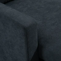 HOMCOM Ecksofa, Couchgarnitur, mit wendbarer Chaiselongue, 197 x 139 x 91cm, dunkelgrau(m-9)