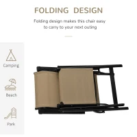 Outdoor Set of 2 Outdoor Sun Lounger 10-Position Adjustable Texteline Folding Reclining Chairs with Footrest for Patio Garden, Beige(m-4)