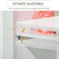 Kleankin Armario Alto para Baño Mueble Columna de Baño con 3 Estantes Abiertos y Armario de Puerta Balda Ajustable Interior Carga Máx. 40kg 35x30x170 cm Blanco(m-4)