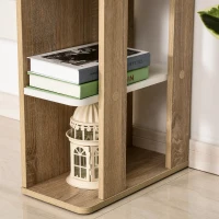 HOMCOM Bureau Informatique Table d'ordinateur dim. 100L x 44l x 74H cm 3 étagères latérales en Bois Couleur chêne Clair Blanc(m-7)