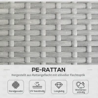 Outsunny Outdoor-Sitzgruppe, Ecksofa mit Beistelltisch, Polyrattan/Stahlrahmen, Hellgrau(m-4)