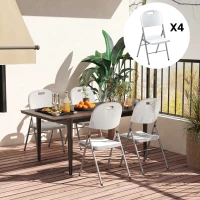 Outsunny Set of Four Foldable Outdoor Chairs - White(m-9)