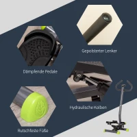 HOMCOM Stepper mit LCD-Monitor 55 x 44 x 108cm Stahl Grau+Grün+Schwarz(m-5)