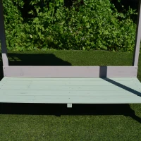 HOMCOM Mesa de Jardinería Cultivo Mesa Exterior para Macetas Mesa de Jardín de Germinación Superficie de Trabajo con Cajón Pizarra Estante 92x42,5x119,5cm Madera(m-8)