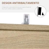 HOMCOM Libreria Scaffale in Legno, Mobiletto Multiuso con 3 Ripiani 4 Scompartimenti e 2 ante, 61.5x29.5x80cm(m-5)