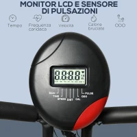 HOMCOM Cyclette Professionale con Resistenza e Altezza Regolabile, in Acciaio e PP, 41x86x112 cm, Nera(m-4)