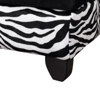 PawHut Divano per Cani di Taglia Piccola e Media con Spazio Portaoggetti, in Legno e Peluche, 57x34x36 cm, Bianco e Nero(m-9)