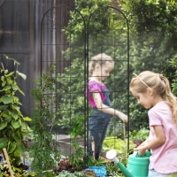 Outsunny Metal Trellis Set of 2, Garden Trellis for Climbing Plants Support Frames, Grid Design(m-10)