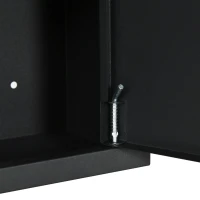 kleankin Armadietto Medicinali con 3 Mensole e Blocco con Chiavi in Acciaio, 30x14x46cm, Nero(m-8)