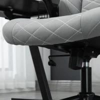 Vinsetto Bürostuhl mit Rückenlehne, höhenverstellbar, klappbare Armlehnen, Wippfunktion, Hellgrau(m-8)