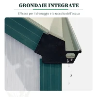 Outsunny Serra da Giardino in Policarbonato, Metallo e Alluminio, Anti-UV e Antivento, 190x253x199cm, Verde(m-7)