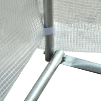 Outsunny 6 x 3 x 2 m Polytunnel Greenhouse, Walk in Polytunnel Tent with Metal Frame, Zippered Door and 8 Windows for Garden and Backyard, White(m-8)