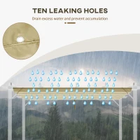 Outsunny Retractable Pergola Shade Cover, Replacement Canopy for 4 x 3 (m) Pergola, Retractable Roof, Beige(m-5)