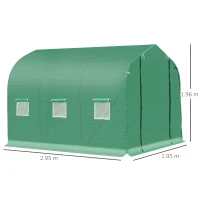 Outsunny Polytunnel Greenhouse with Windows and Door, Walk in Greenhouse for Garden, Backyard (3 x 2 M)(m-3)