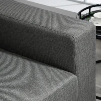 HOMCOM Divano 3 Posti in Tessuto con Cuscini Imbottiti e Rivestimento Effetto Lino, 237x94x102cm, Grigio(m-9)