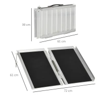 HOMCOM Rampa per Sedia a Rotelle in Alluminio Ripiegabile (61 x 72cm)(m-3)