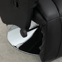 HOMCOM Relaxsessel, Liegefunktion, Lederoptik, Fußstütze, bis 150 kg, 78 x 80 x 109 cm, Schwarz(m-7)