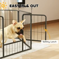 PawHut 6 Panels Dog Playpen, Portable Detachable Puppy Pen with Door, for Small Dogs, 60cm High, Grey(m-5)