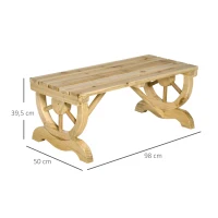Outsunny Gartenbank Holz Wetterfest Sitzbank Gartenmöbel Rustikale Bank Natur 98 x 50 x 39,5 cm(m-3)