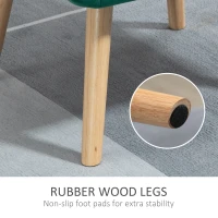 HOMCOM Poltroncina Stile Nordico in Legno ed Effetto Velluto Verde per Soggiorno o Ufficio, 67x61.5x71cm(m-6)