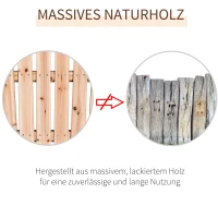 Outsunny Hollywoodschaukel Schaukelbank Outdoor-Schaukel Hängebank 2-Sitzer Holz-Gartenschaukel Massivholz Natur 187 x 137 x 167 cm(m-6)