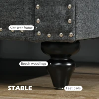 HOMCOM Two-Seater Mid-Century Sofa, with Pocket Springs - Charcoal Grey(m-6)