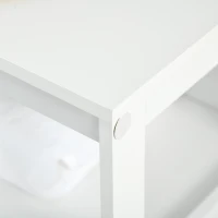 kleankin Mueble Auxiliar de Baño Armario para Baño con 2 Puertas de Persianas Estante Abierto Gran Espacio de Almacenamiento Diseño Moderno 60x30x81,6 cm Blanco(m-7)