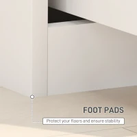 HOMCOM High Gloss Bedside Table - White(m-6)