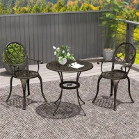 Outsunny Three-Piece Elegant Aluminium Garden Set - Bronze Tone(m-2)