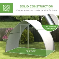 PawHut Galvanised Outdoor Chicken Coop with Cover, for 4-6 Chickens, Hens, Ducks, Rabbits, 3 x 1.9 x 2.2m - Silver Tone(m-6)