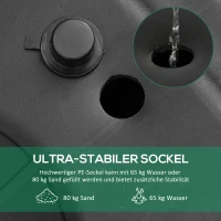 HOMCOM Basketballständer tragbar freistehend verstellbarer Basketballständer mit zwei beweglichen Rädern geeignet für den Außen- und Innenbereich Stahl PVC HDPE Schwarz 110 x 75 x 220-365 cm(m-6)