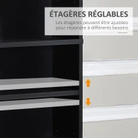 HOMCOM Rangements pour CD et DVD, étagère rangement, capacité max. 1116 CD/528 DVD, 36 compartiments et étagères réglables, pour bureau, salon, chambre, 102 x 23,5 x 195 cm, noir(m-5)