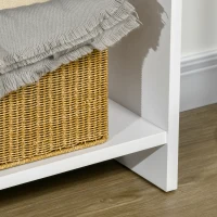 HOMCOM Mueble Recibidor de Entrada Mesa Consola con 2 Cajones y Estante para Pasillo Salón 101,6x28x76,2 cm Blanco(m-9)