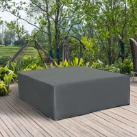 Outsunny 205x192cm Outdoor Garden Rattan Furniture Protective Cover Water UV Resistant Grey(m-7)