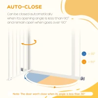 PawHut Adjustable Safety Gate w/ One Extensions, Four Adjustable Screws, White(m-5)
