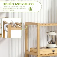 HOMCOM Estantería de Bambú de 5 Niveles Estantería de Pie Moderna para Baño Cocina Salón Dormitorio 60x26x130 cm Natural(m-6)