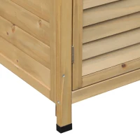 Outsunny Armoire de jardin abri jardin remise pour outils sur pied dim. 87L x 46,5l x 96,5H cm  étagère portes persiennes toit bitumé jaune(m-12)