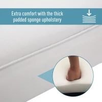 HOMCOM Small-sized Bed End Side Chaise Lounge Sofa Window Seat Arm Bench Wooden Leg Fabric Cover (White)(m-5)