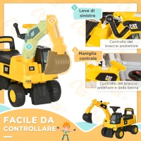 HOMCOM Ruspa Giocattolo per Bimbi da 1-3 Anni con Escavatore e Contenitore, Senza Batteria, Giallo(m-5)