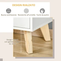 HOMCOM Mobiletto Multiuso con 3 Ripiani Aperti e Cassetti, Mobile per Soggiorno, Cucina, Ufficio in Legno Bianco, 60x40x100cm(m-6)