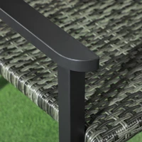 Outsunny Outdoor Schaukelstuhl, Rattanoptik, rostfreies Stahlgestell, 62 x 75 x 95 cm, Grau/Schwarz(m-7)