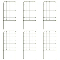 Outsunny Rankgitter-Set, 6 Metallspaliere für Kletterpflanzen, Stahl, 40 x 90 cm, Grün(m-1)
