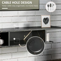 HOMCOM Floating TV Unit Stand for TVs up to 40", Wall Mounted Media Console with Storage Shelf, Entertainment Center, Black(m-4)