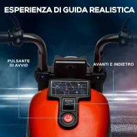 HOMCOM Moto Elettrica per Bambini 18-36 Mesi con Rotelle e Fanale, 76x42x57 cm, Rosso e Nero(m-4)