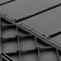 Outsunny Caillebotis - Dalles terrasse - Lot de 9 - emboîtables, Installation très Simple - Petits Carreaux Composite Plastique Imitation Bois Noir(m-10)